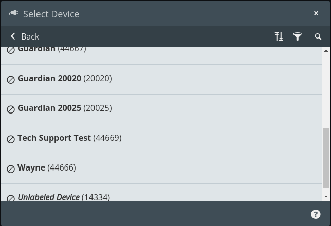 Figure 11. Select a Device