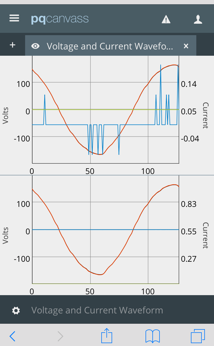 Figure 8. Live waveform capture on a mobile (iOS) device