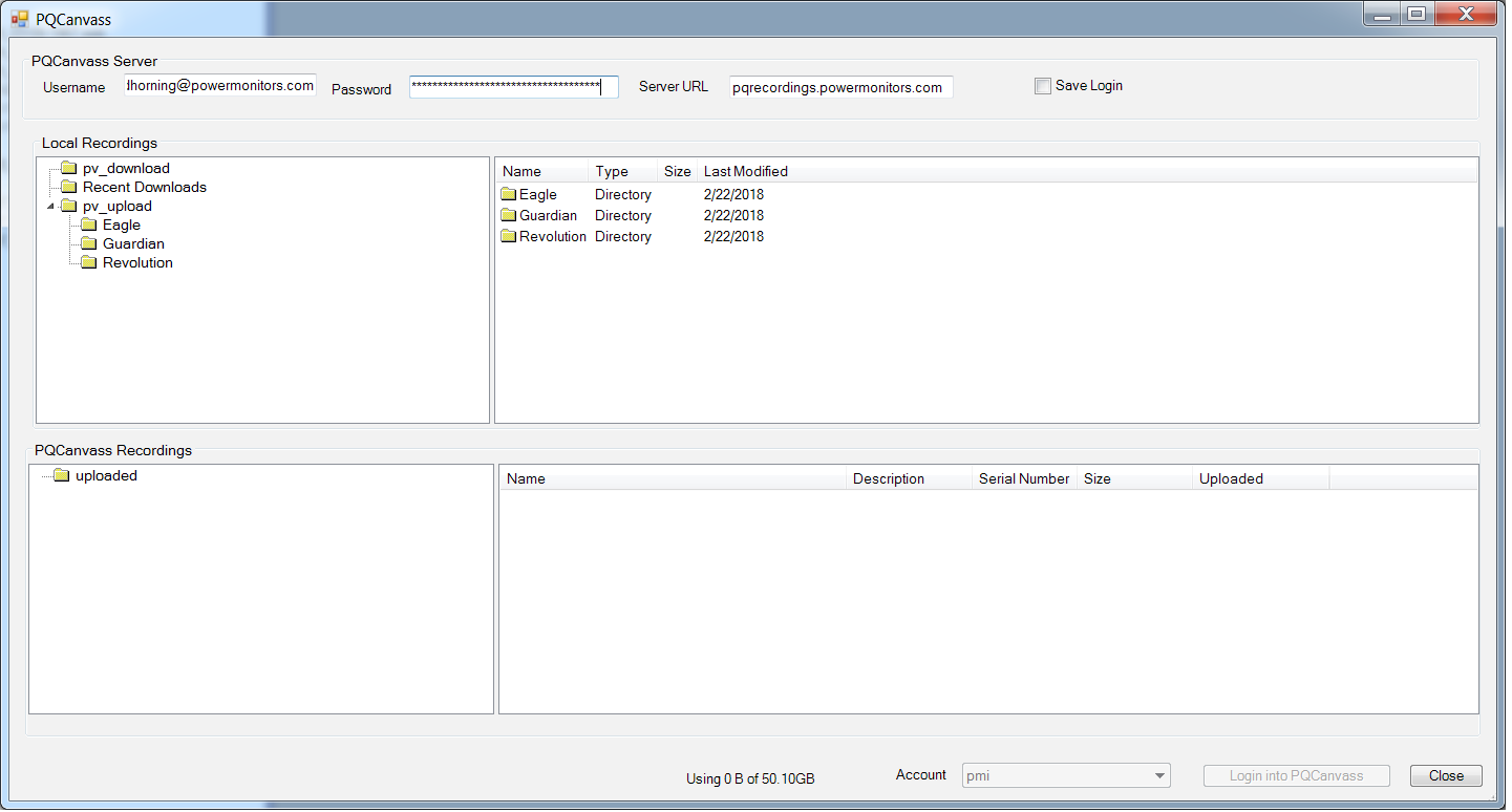 Figure 3. PQCanvass Transfer Dialog
