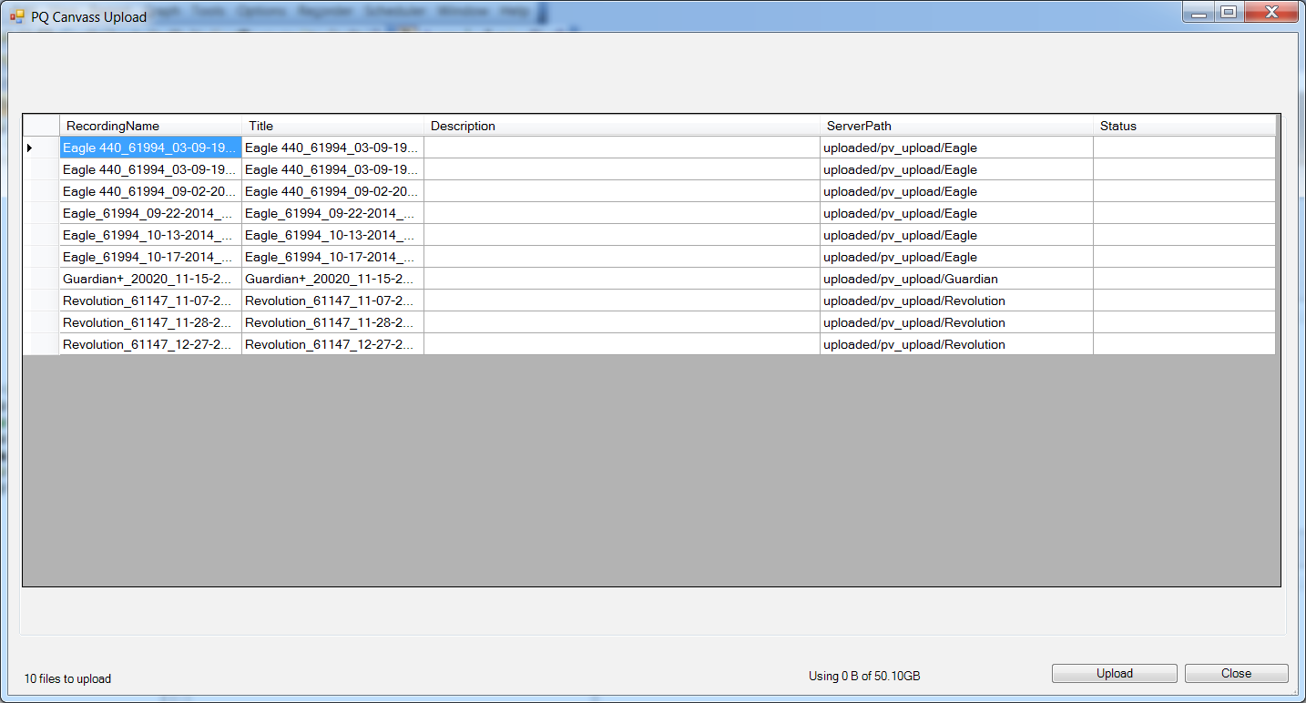 Figure 5. PQCanvass Upload Dialog