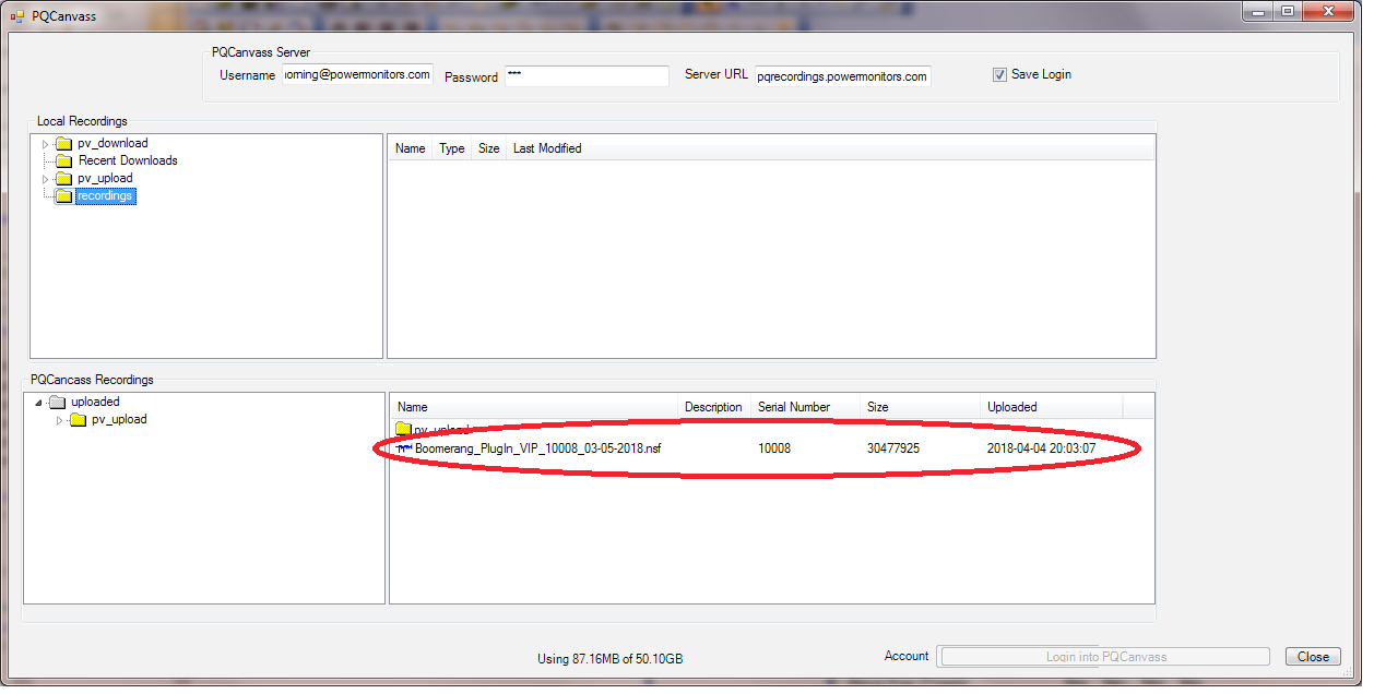 Figure 5. Generating a Boomerang Recording