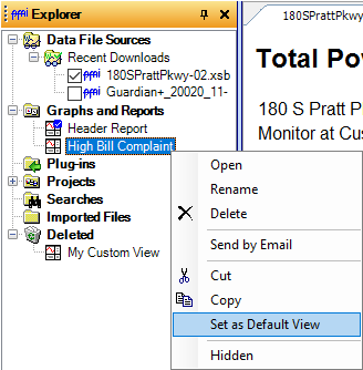 Figure 18. Setting a default view