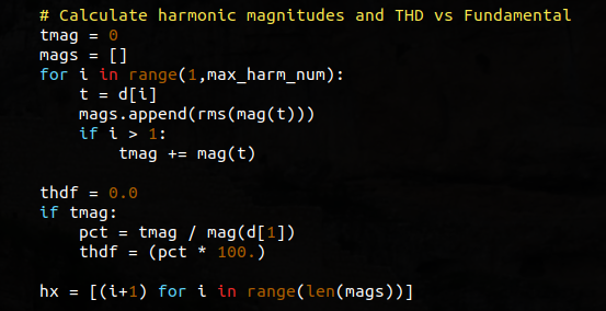 Figure 3. Harmonic Magnitude Computation