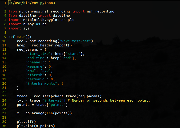 Figure 1. Loading and Plotting a Stripchart Trace