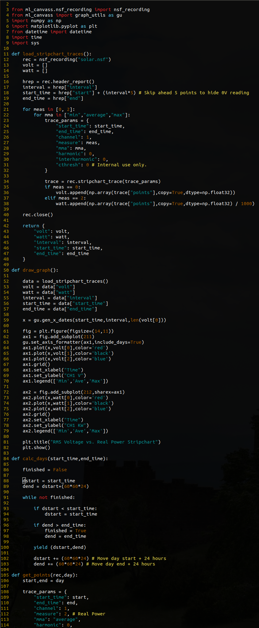 Figure 5. Screenshot of Code Snipet from strip_demo.py