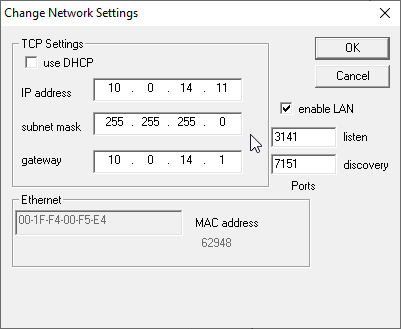 Figure 5. Static IP