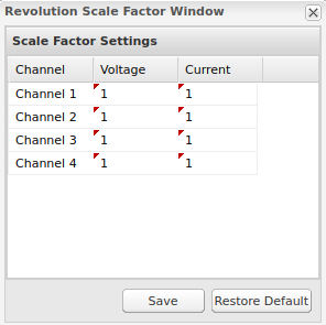 Figure 8. Scale Factor Settings