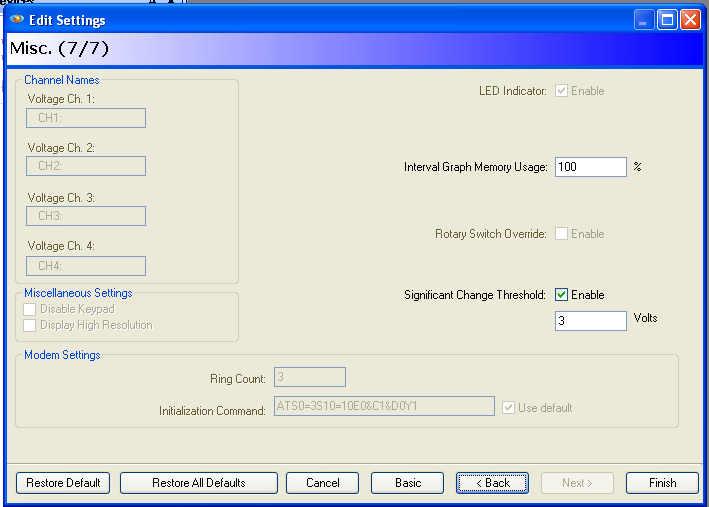 Figure 12. Misc. Settings screen