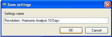 Figure 13. Enter a name for the new custom settings file.