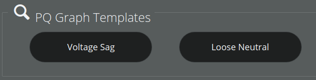 Figure 5. PQ Canvass graph template options include Voltage Sag and Loose Neutral.
