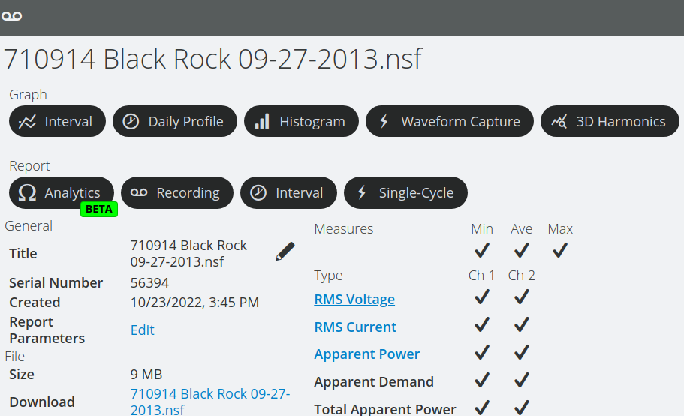 The report section, used to view if there are any loose neutral events.