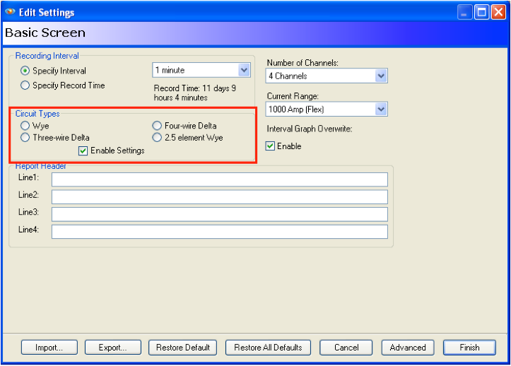 Figure 11. Circuit type selection