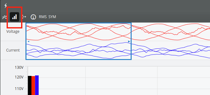 Figure 2. The Harmonics tool button in the top control bar.