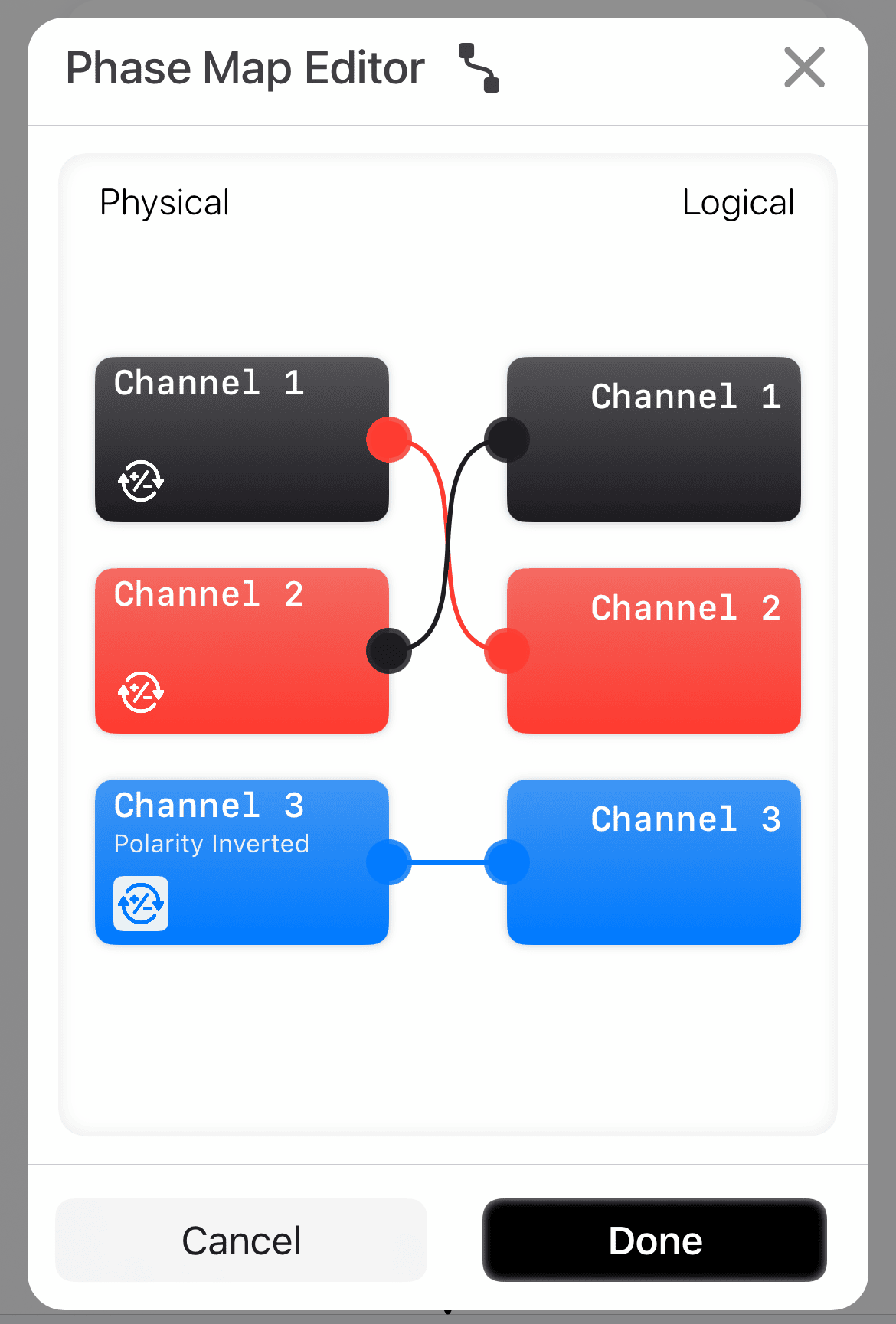 Figure 3: A manual mapping (via PMI View)