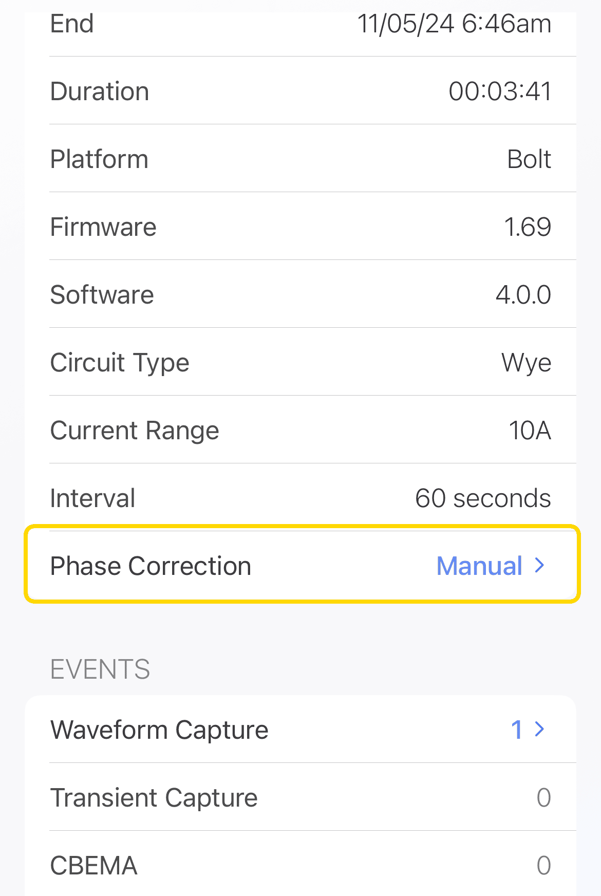 Figure 7: Viewing Phase Correction Mapping in PMI View