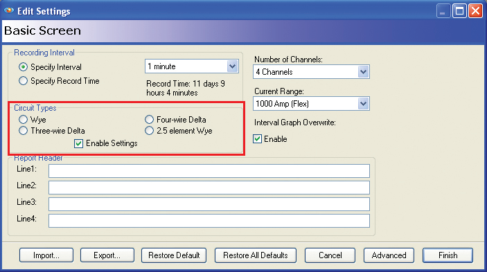 Circuit type selection