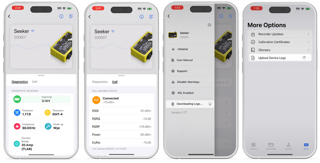 Figure 8. Downloading System Logs