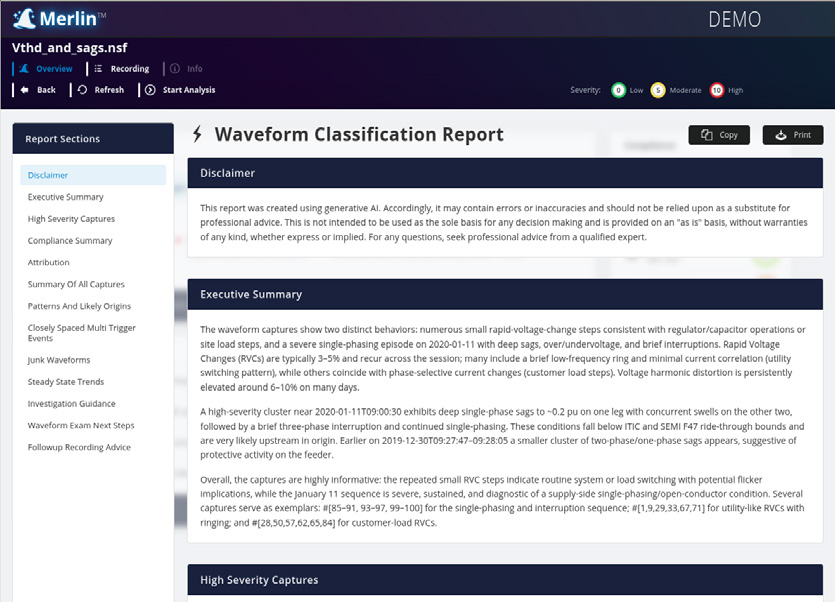 Figure 3. Waveform Report