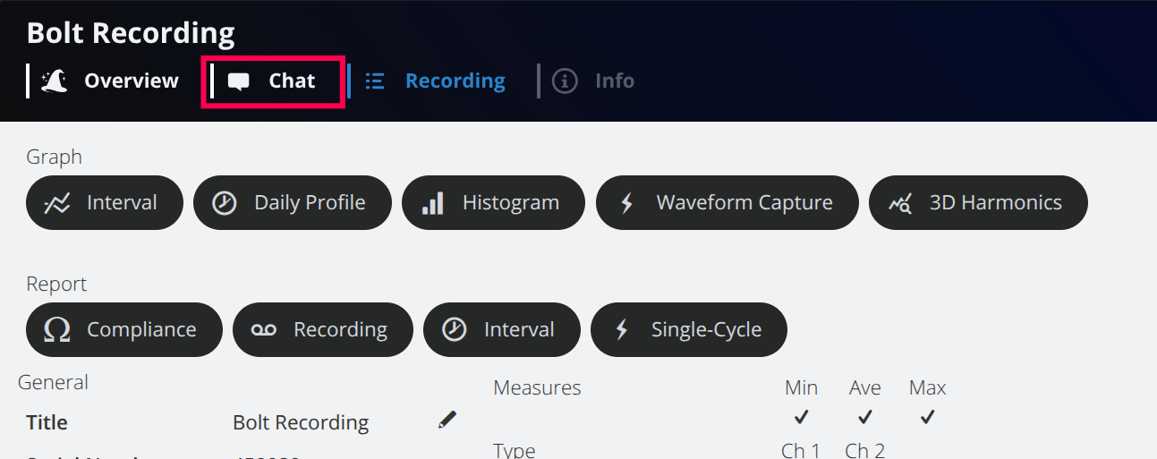 Figure 1. Recording page with the Chat tab highlighted.