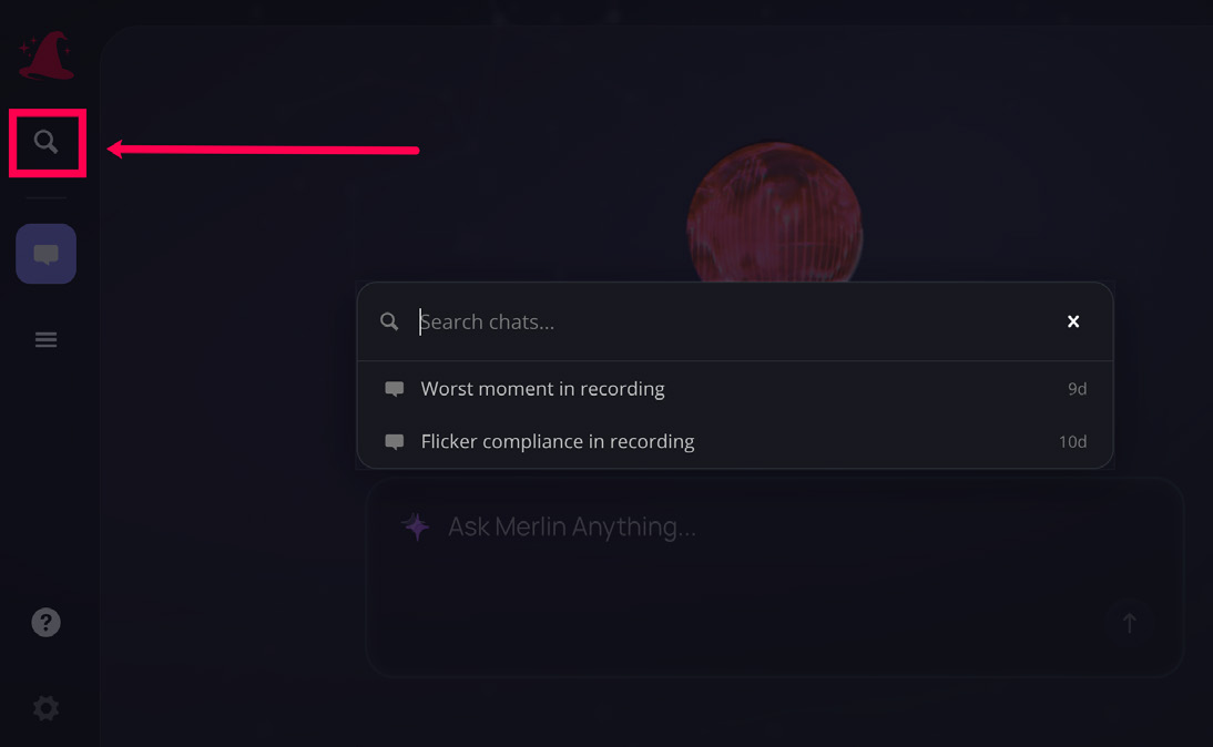 Figure 3. The search modal for filtering conversations by title.