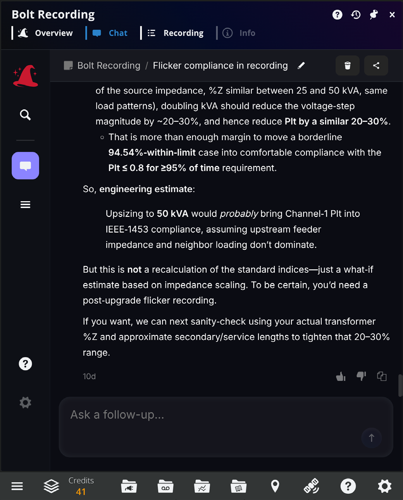 Figure 5. The conversation view, showing a Merlin™ response.