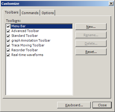 Figure 1. ProVision Customize dialogue window.