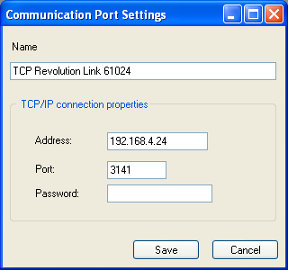 Figure 14. Connection properties example
