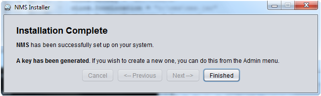 Figure 6. Dialog window confirming key generation