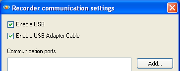 Figure 13. Recorder Communication Settings Main Screen