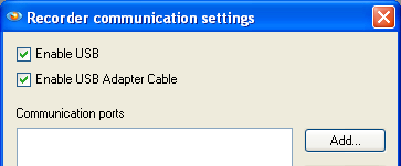 Figure 6. Recorder Communication Settings Main Screen