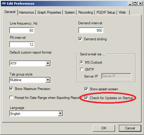 By default, the Upgrade Manager checks for updates on startup. This can be modified by deselecting the checkbox labeled "Check for Updates on Startup" in the Preferences panel.