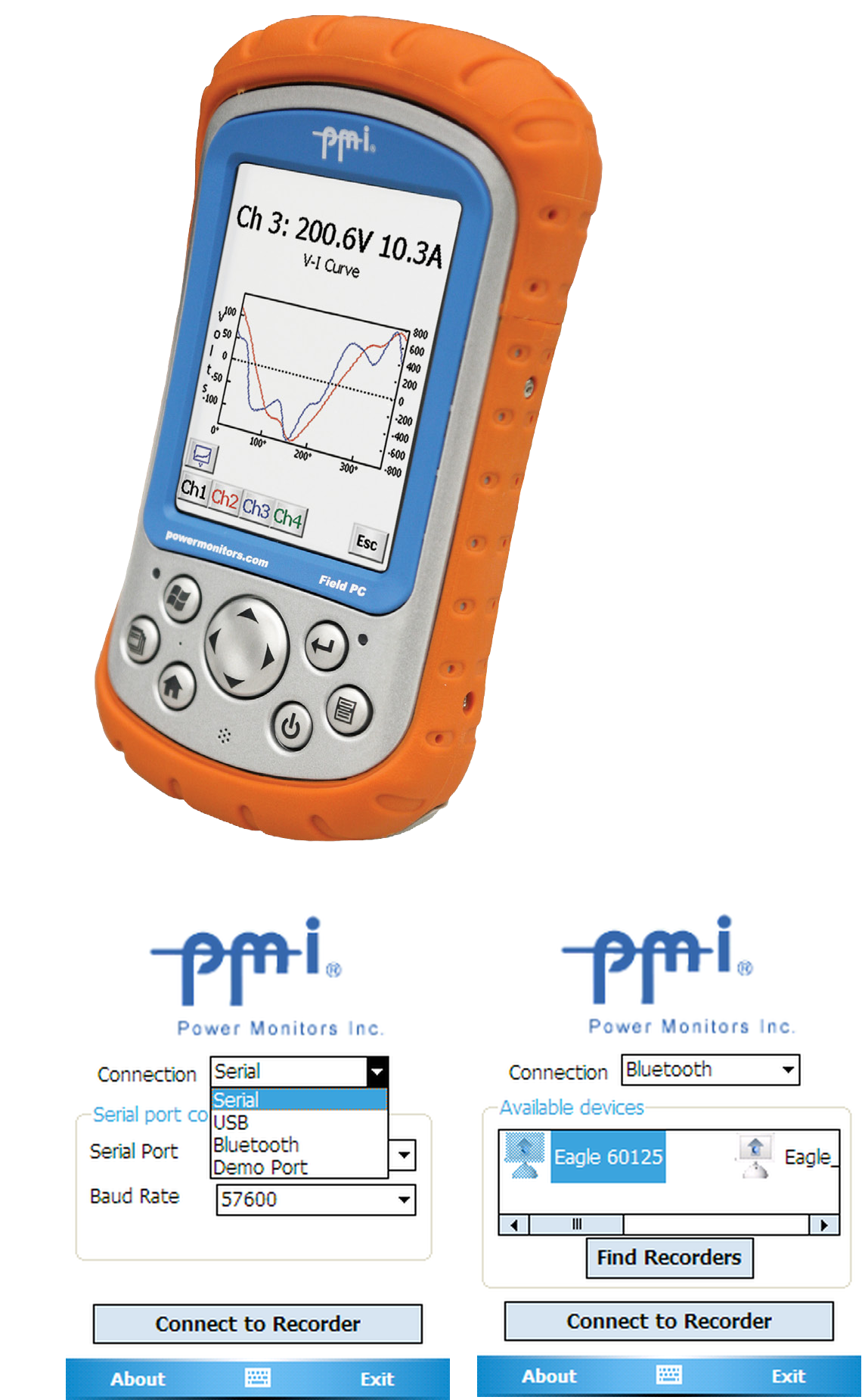 FIgure 1. To connect to a recorder, first select the connection type you would like to use.