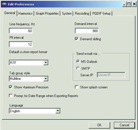 Figure 3. Demand settings in ProVision