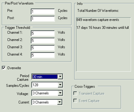 (Right) Using 3 channels and 128 samples/cycle more than doubles the recording time to over 2 weeks.