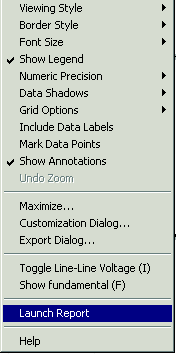 The data set may be exported to Excel by right clicking on the graph, and choosing 'Launch Report'.