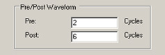 Figure 5. Pre and Post settings control how many cycles are recorded with a triggered waveform