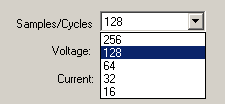 Figure 6. The number of samples per cycle may also be adjusted