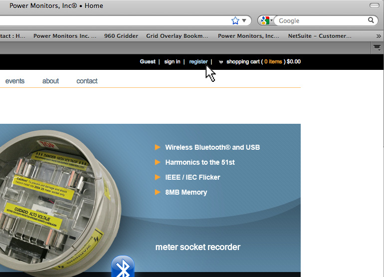 Figure 5. To create an account, click the 'register' link.