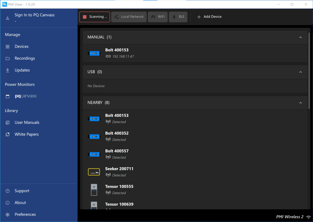 Figure 1. PMI View Devices Page