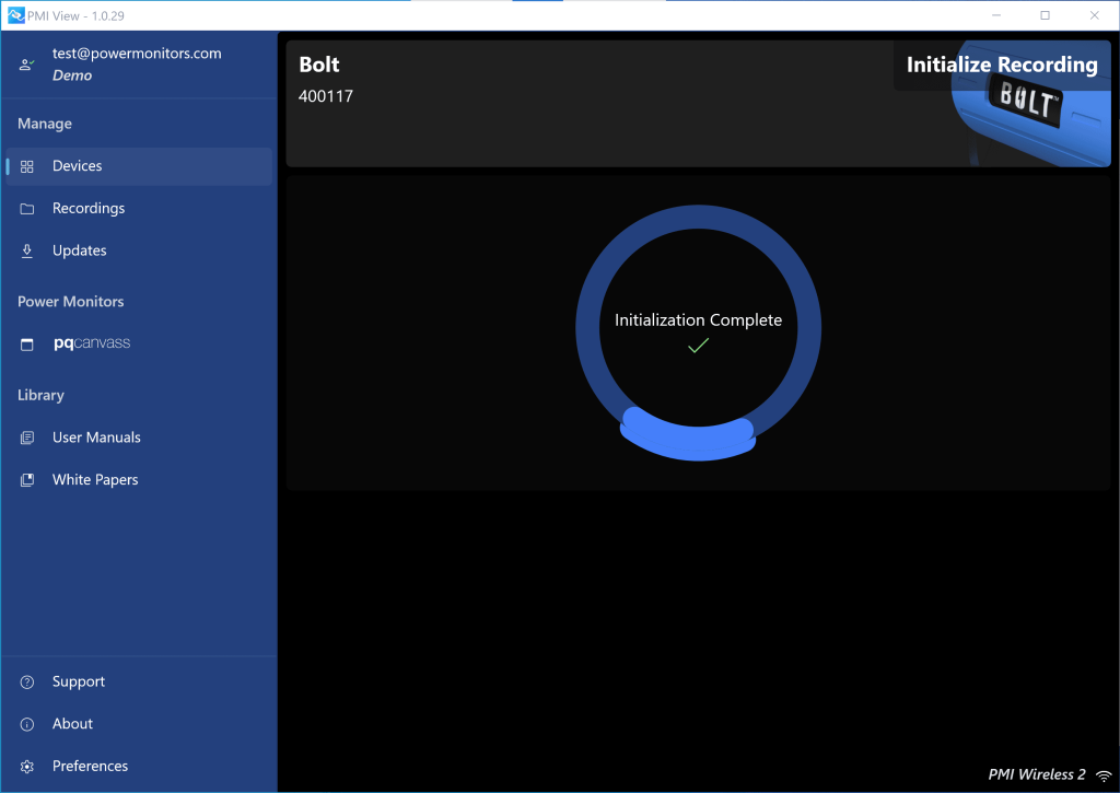 Figure 13. Initializing a New Recording
