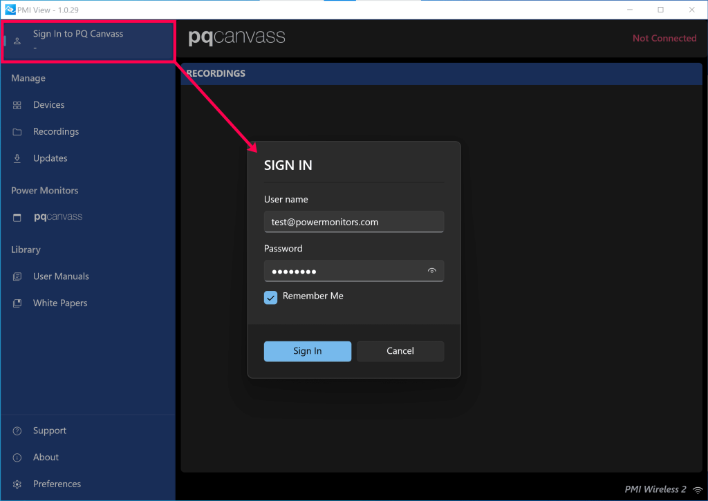 Figure 17. PQ Canvass Sign In
