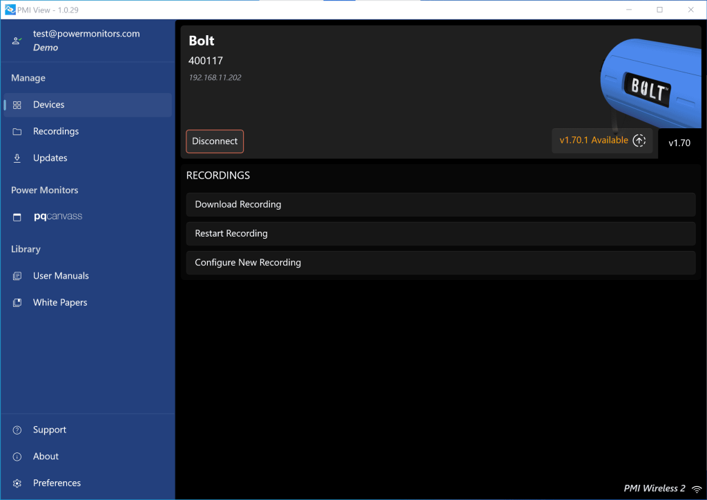 Figure 4. Connected to a Device

