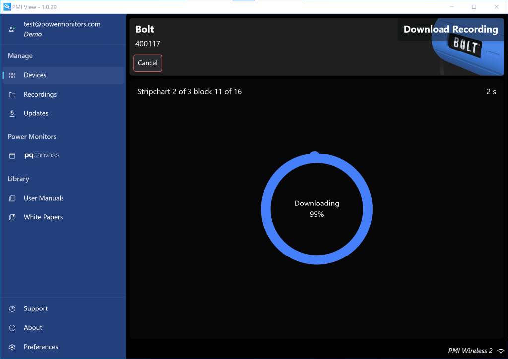 Figure 6. Recording Download in Progress
