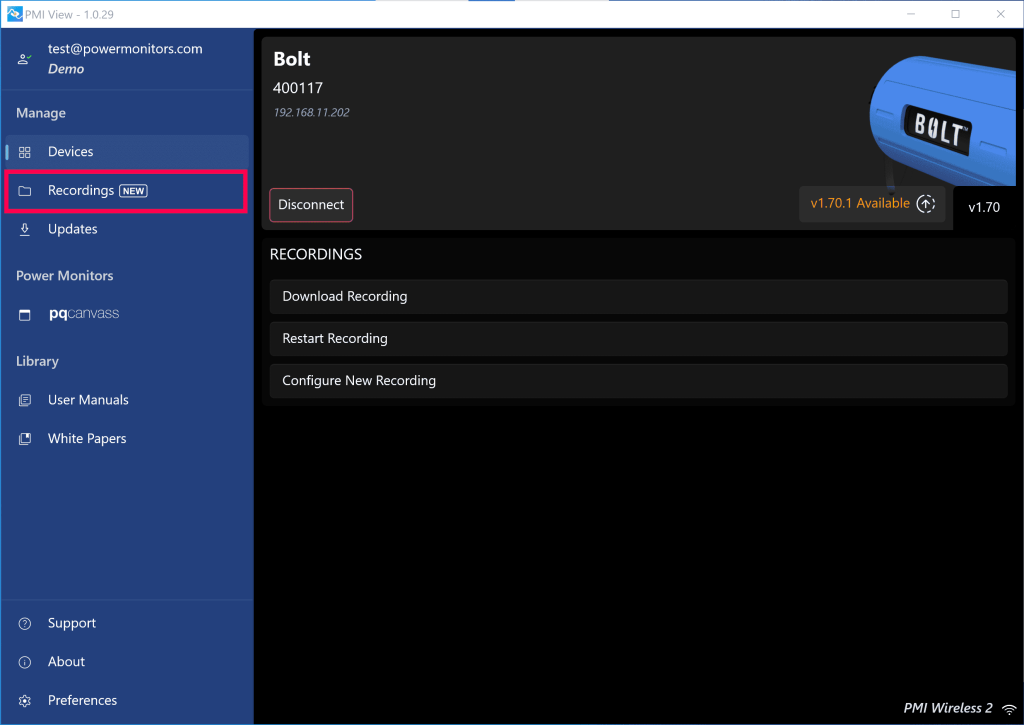 Figure 7. Recording Finished Downloading

