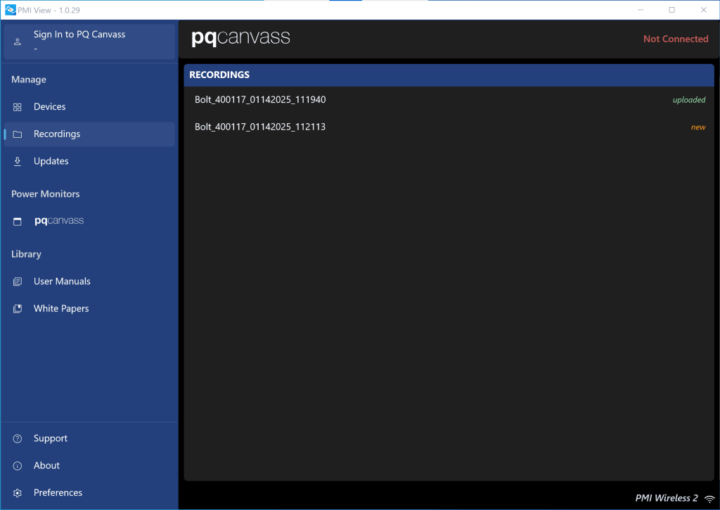 Figure 8. Recording is Pending Upload to PQ Canvass
