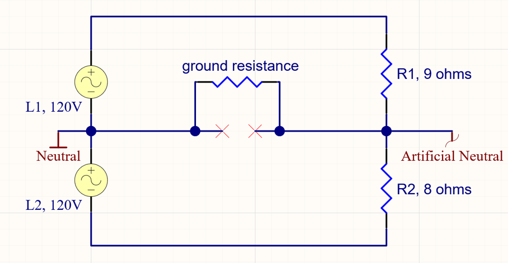 Figure 2. Ground path providing a parallel return path from the service entrance to the transformer center tap.