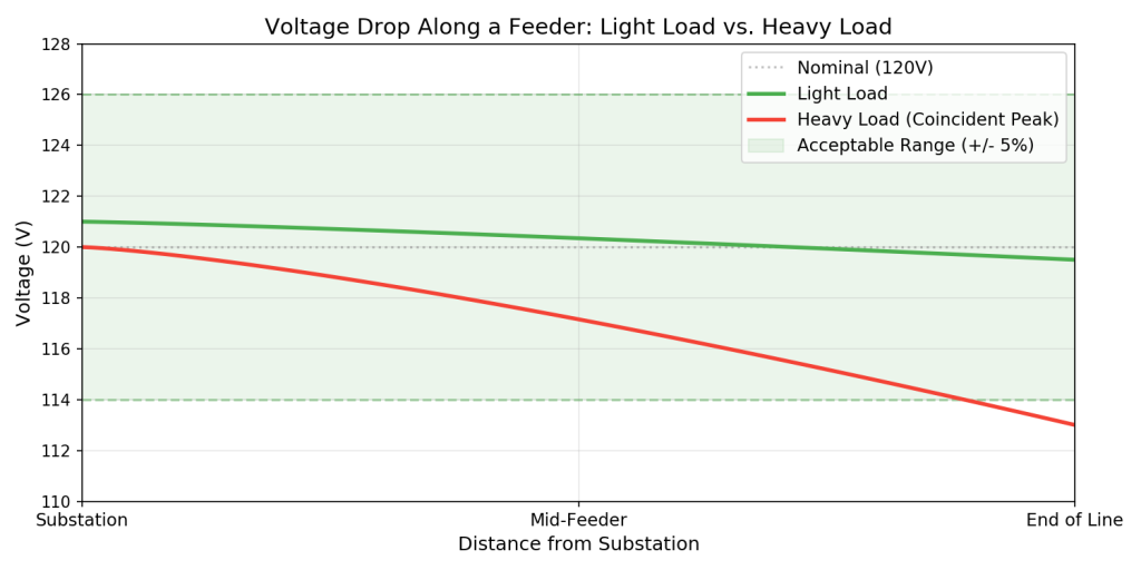 Figure 3. Voltage Drop Along a Feeder