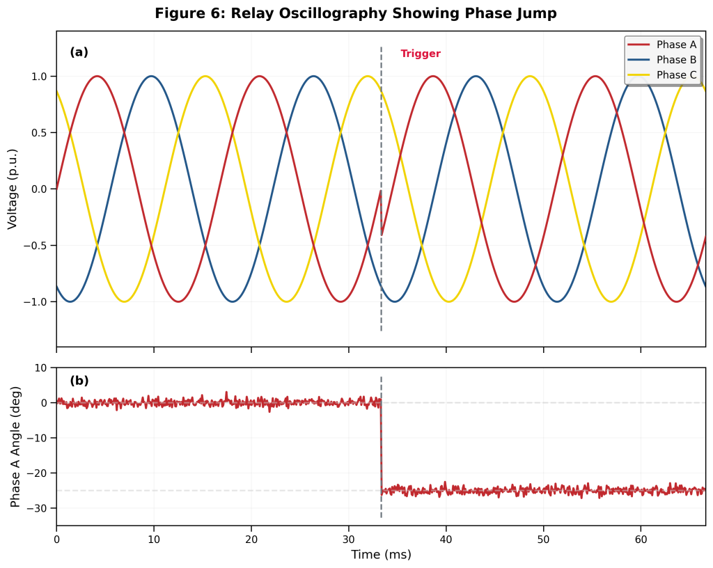 Figure 6. Relay Oscillography Showing Phase Jump