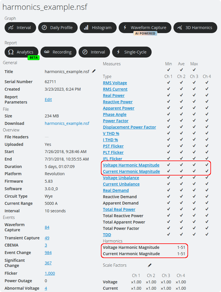 Figure 5. Harmonics must be enabled to utilize 3D Harmonics Graph