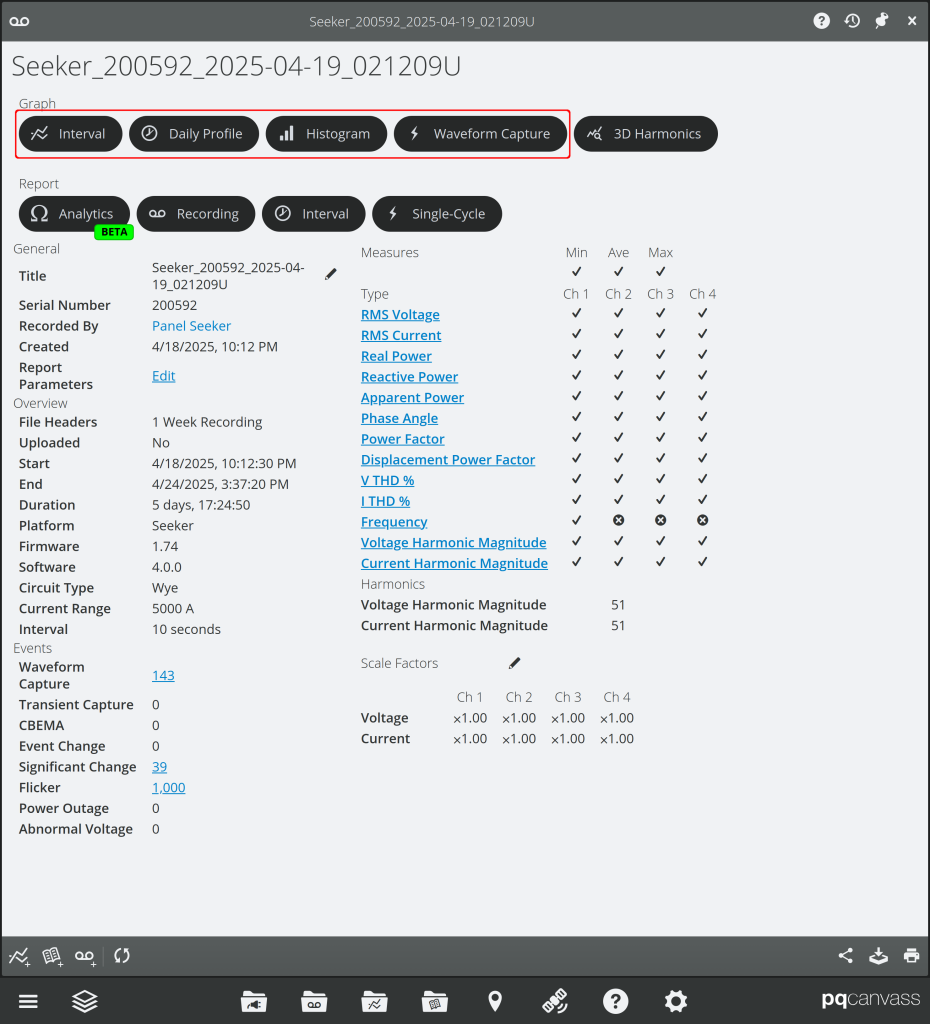 Fig. 2 View recording interval graph templates.